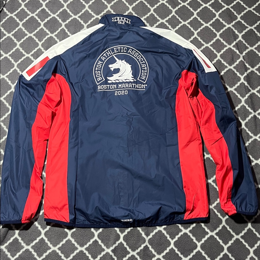 NWT Adidas 2020 Boston Marathon Running Jacket - Red & Blue - Size M - Picture 6 of 13